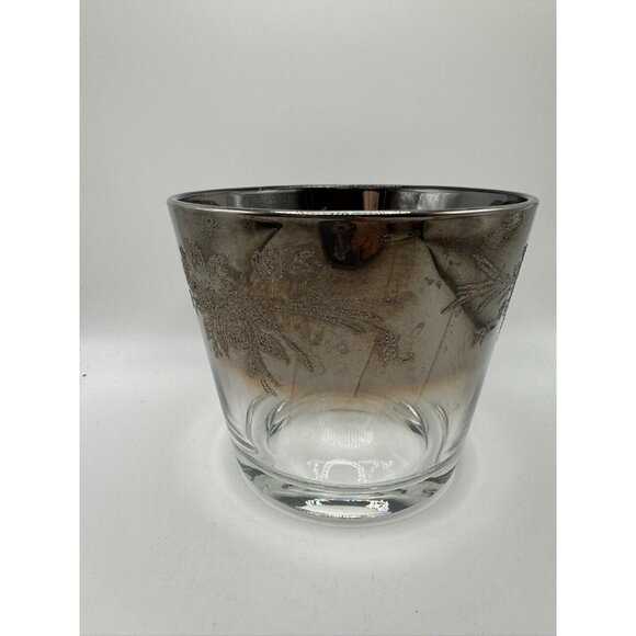 Mid Century Glass Ice Bucket Ombre Botanical Design - Dorothy Thorpe Style - Picture 2 of 10